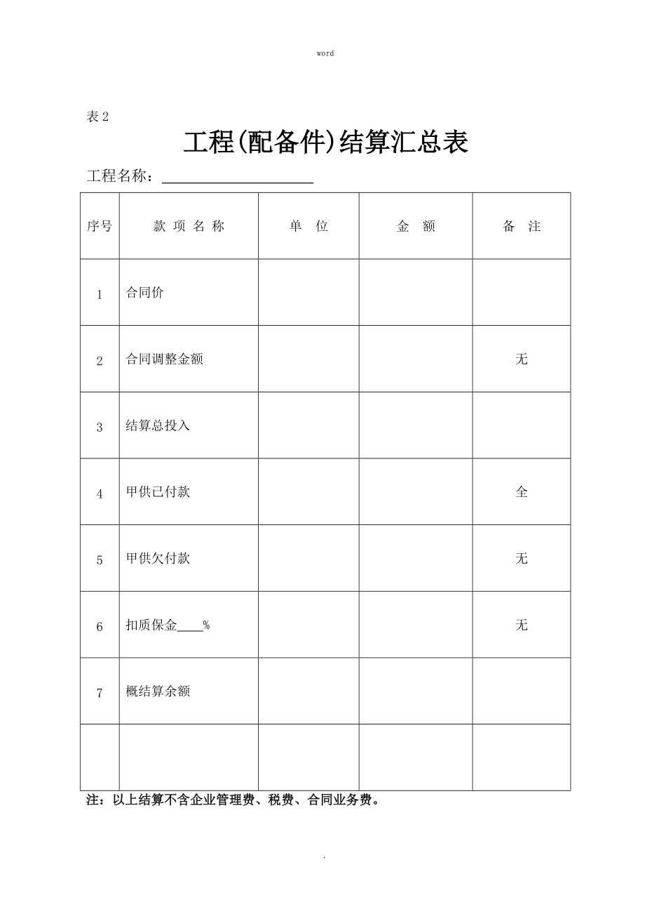 設(shè)備采購安裝工程竣工結(jié)算書模板